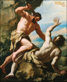 Italian Baroque Painting of the Killing of Abel and the Banishment of Cain --- Image by © Geoffrey Clements/CORBIS ORG XMIT: 12873731